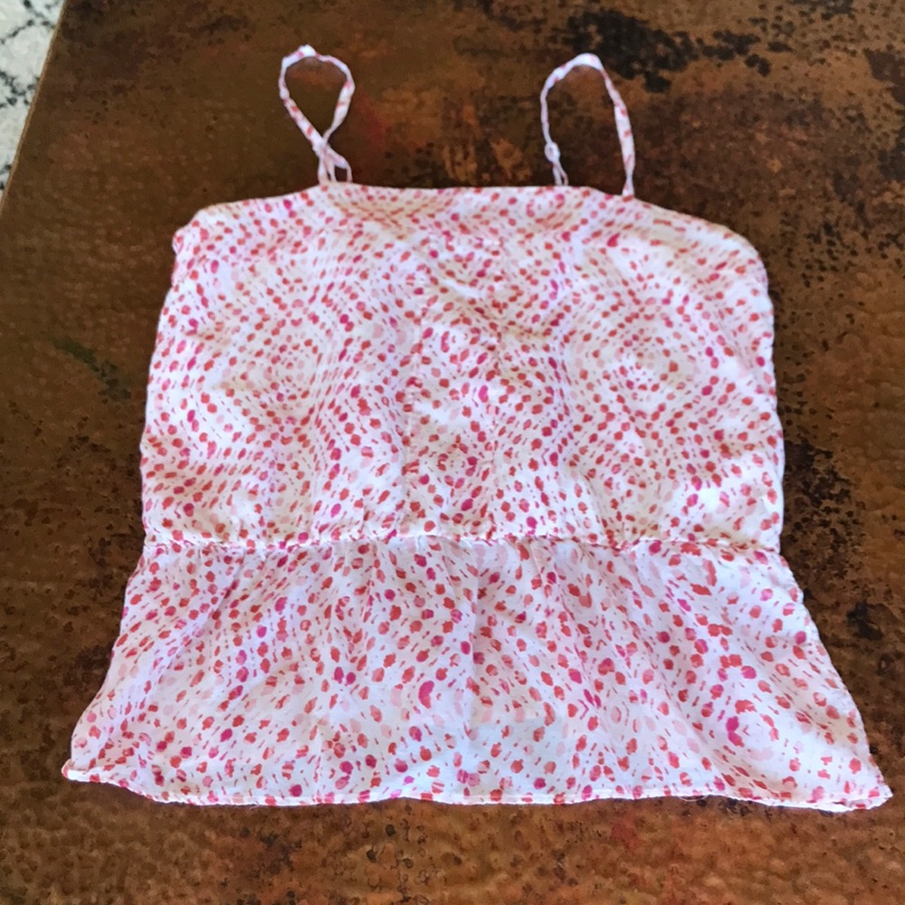 {Banana Republic} Coral/White Tank. Size Petite M.